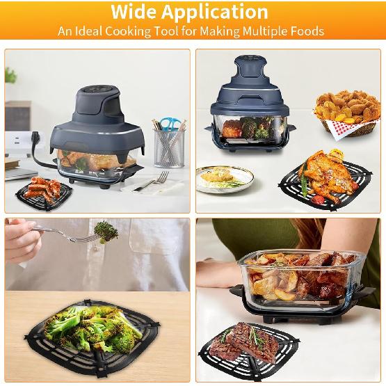 Запасные части для аэрофритюрницы Ninja Crispi Air Fryer FN101GY, Аксессуары для аэрофритюрницы: Решетка-гриль, Поддон для запекания, Поддон-корзина с резиновыми ножками