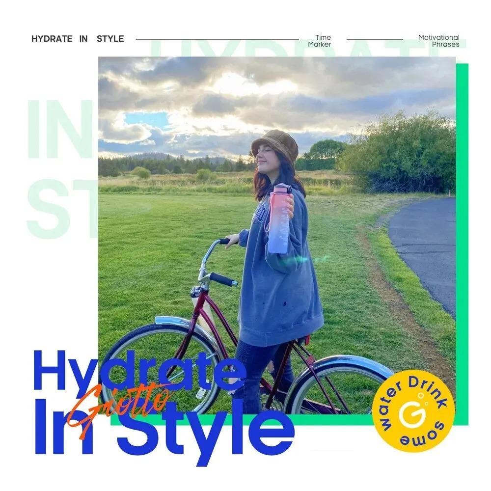 1 шт. 32 герметичные бутылки для воды с указанием времени питья и соломинкой мотивирующая питьевая спортивная бутылка для воды для фитнеса, спортзала, улицы