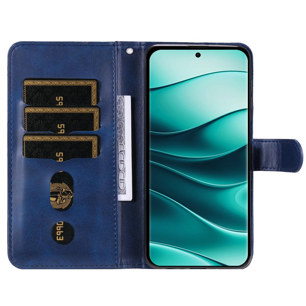 Чехол-книжка с молнией для Xiaomi Redmi Note 14 Pro+ 5G/Note 14 Pro 5G/Poco X7 5G, кошелек, текстура телячьей кожи, чехол для телефона из ПУ кожи