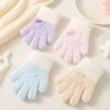 Warm Cuffs Children's Knit Gloves Soft Full Finger Mittens Kids Winter Gloves  Winter Daily Wear