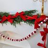 Рождественская гирлянда из красного бархатного банта 180 см, декор для елки, праздничный декор для дома, отеля, витрины, подвесное украшение, декор для вечеринки, подарок