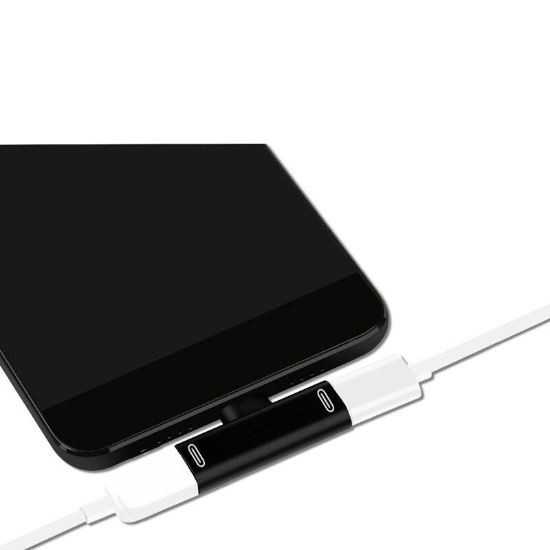 Двойной USB Type C для наушников Aux адаптер-разветвитель аудио разъем для зарядки