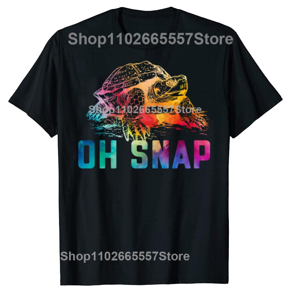 Oh Snap Funny Snapping Turtle Animal Ocean T Shirt Men Oversized Hip Hop Breathable Short Sleeve Harajuku Summer Cotton TShirt