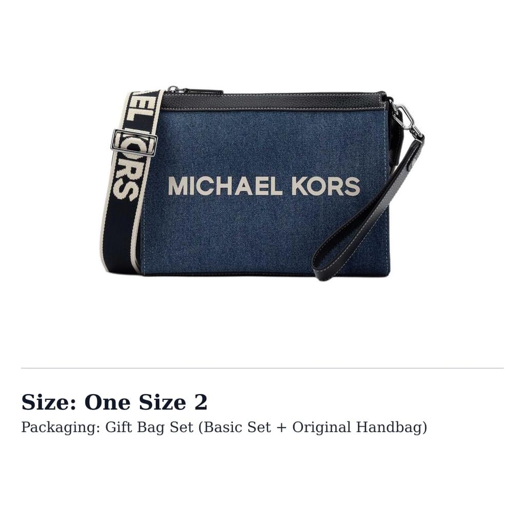 MICHAEL KORS COOPER Cotton Shoulder Bag, Crossbody Bag Men's Washed Blue 37S6LCOM2C-Dark Blue
