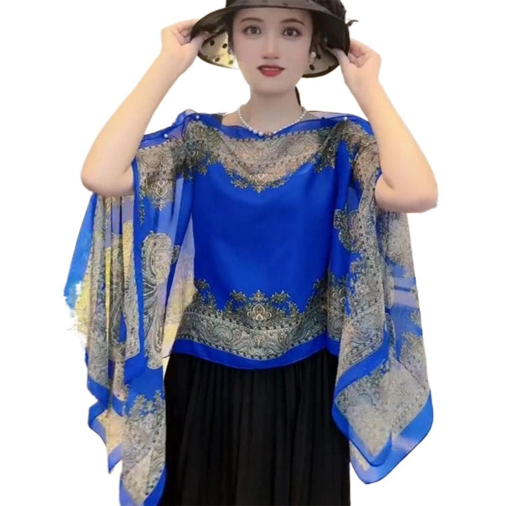 Sun Protection Shawl Chiffon Muffler Scarf Comfortable Sunscreen Shawl Wrap Spring Summer Autumn