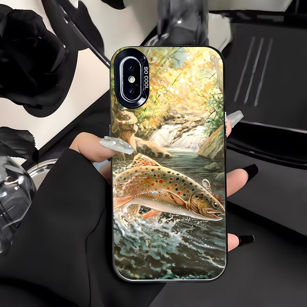 Angling Go Fishing Phone Case For IPhone 17 Air 16 E 15 14 Plus 13 12 11 Pro Max Colored Silver Cover