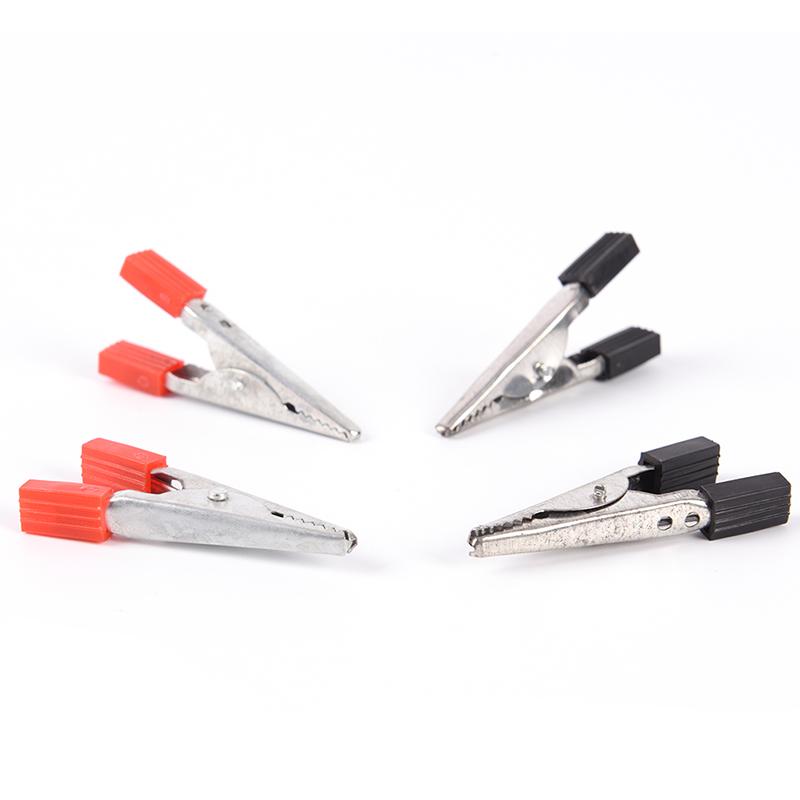 10Pcs Crocodile Clips Plastic Handle Testing Metal Alligator Clips Clamps