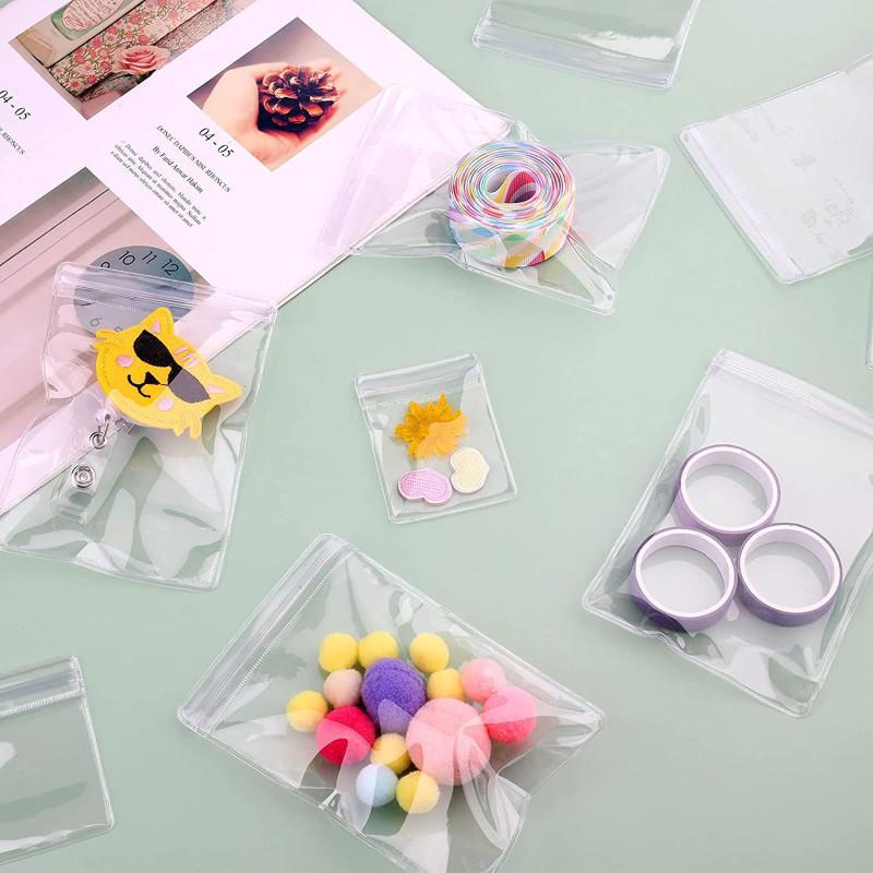 120 шт. Мешочек для хранения украшений Прозрачный Утолщенный Самозаклеивающийся Пакет с Зип-застежкой 3 Размера Хранение Колец Серег