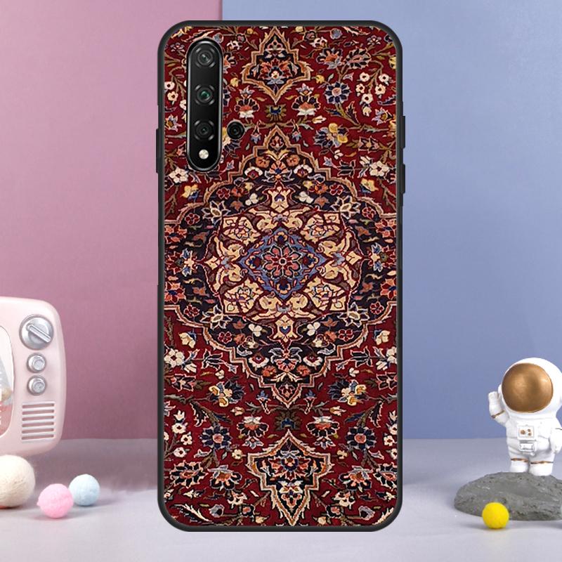 Персидский ковер Цветочный узор Для Huawei Nova 12i 12s 11i 8i 7i 9 10 SE Y60 Y61 Y70 Y72 Y73 Y90 Y91 P20 P30 P40 Lite Чехол
