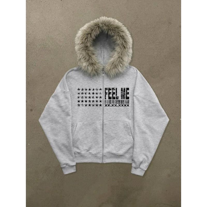 Oversized Hooded Sweatshirt Long Sleeve Graphic Print Streetwear Teens
