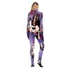 Halloween Horror Cartoon Bloody Skeleton Graffiti Printed Onesie Street Skinny Men's and Women's Performance Onesie