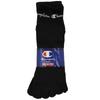 Champion Socks Antibacterial and 3 Socks (3-Pair Set), Odor-Resistant, Non-Pile, Five-Toe, Designs, One-Point Logo, Quarter-Length (CMSCV202-090-M)