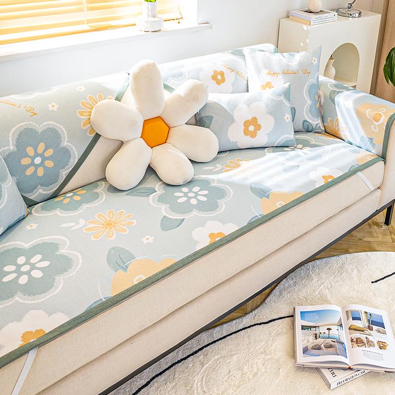 Non-Slip Sofa Seat Cushion Cloth Cushion Sofa Cushion Ice Sofa Slipcover Summer Mat