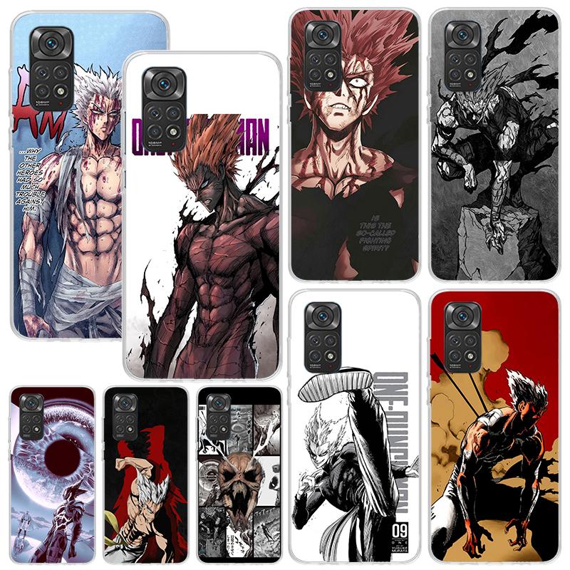 Чехол для телефона One P-Punch-Man Garou для Xiaomi Redmi Note 15 13 14S 14 Pro Plus 12S 11S 10S 12 11E 10 11T Арт Fundas Задняя крышка Красный