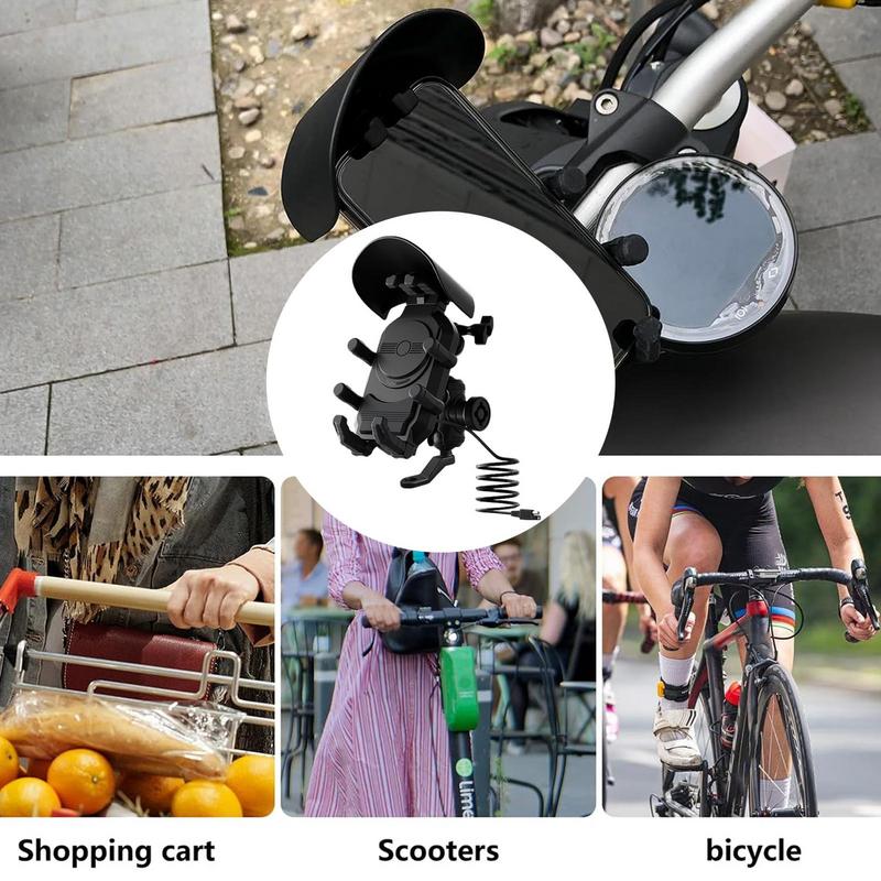 Вращающееся крепление для мобильного телефона на руль мотоцикла, ударопрочный держатель для мобильного телефона, беспроводная зарядная подставка для мотоцикла, принадлежности для мотоцикла