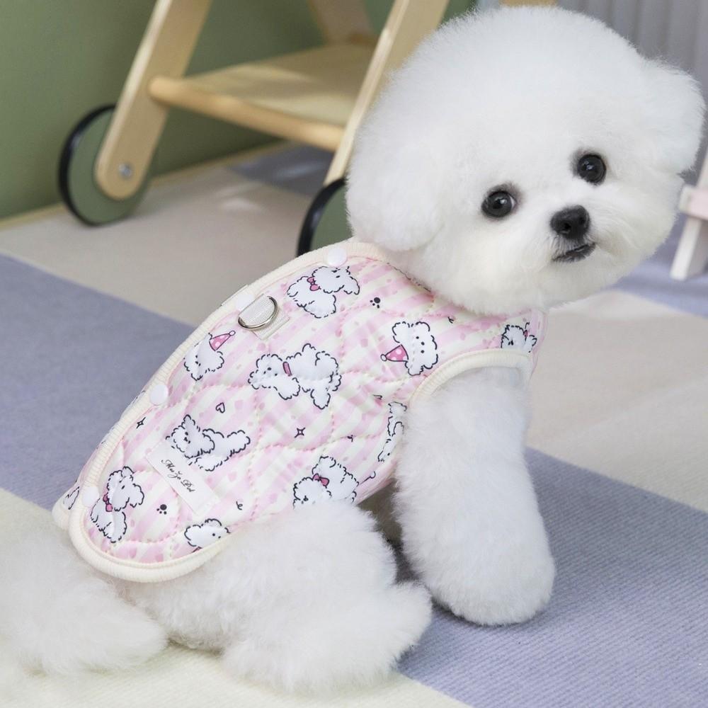 Sleeveless Cat Clothes Back Opening Dog Winter Vest Durable Pet Winter Coat Daily Walks