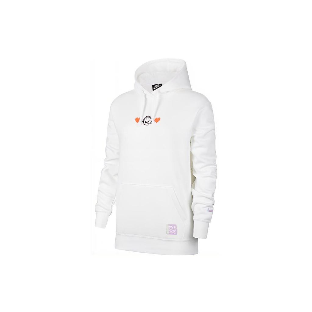 Nike Sports Casual Knitted Hooded Pullover Sweatshirt Women Sweatshirt White DC3940-100