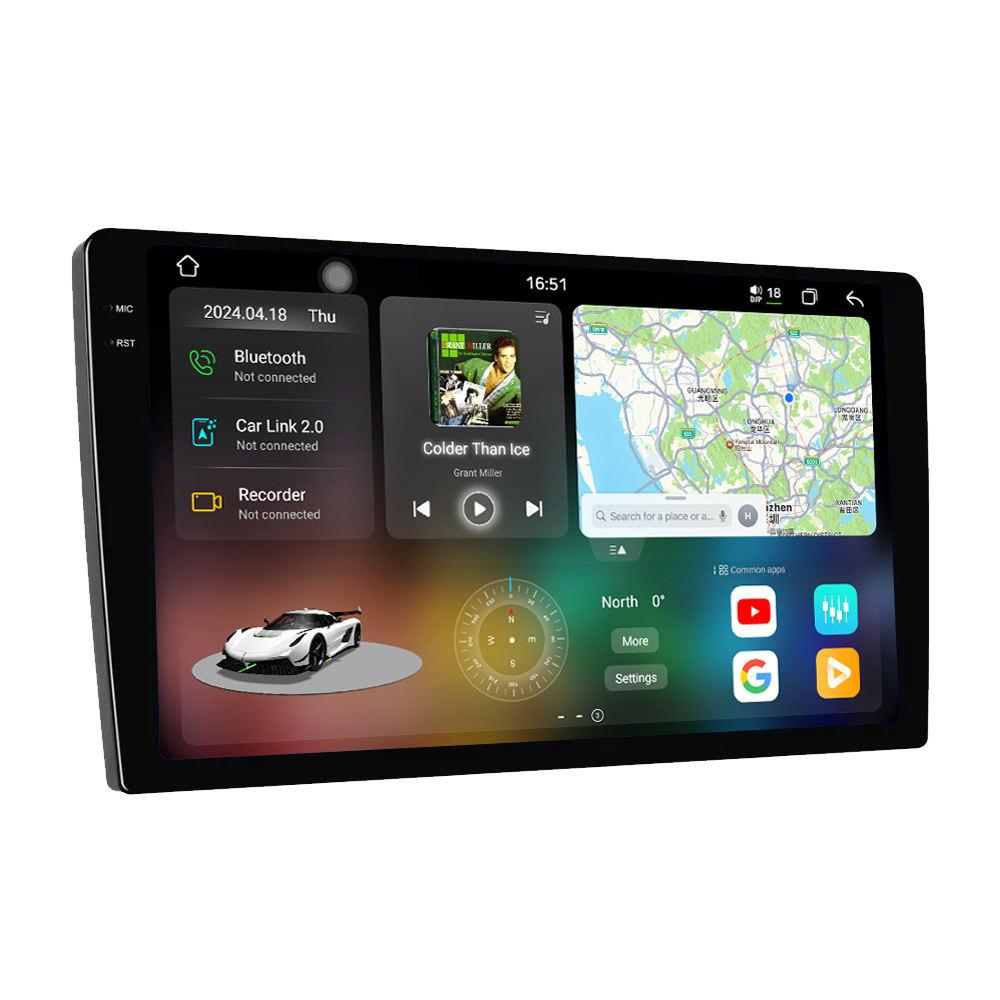REAKOSOUND Android 10.0  9.5 Inch / 10.36 Inch 2K Screen Auto Radio 2 Din Car Radio GPS Navigation Wifi Bluetooth FM Receiver