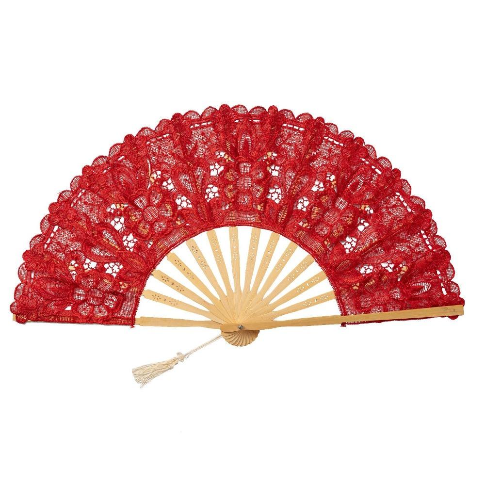 Hollow Ribs Vintage Lace Hand Fan Tassel Pendant Dance Handheld  Fan  Party Accessories