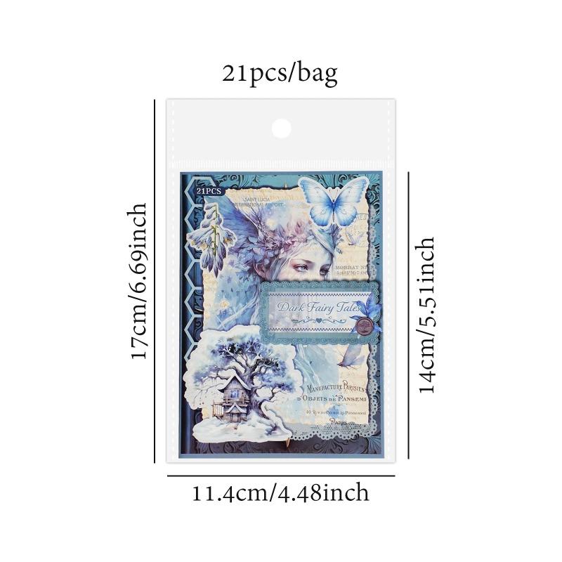 4Style 21 шт./кор. Набор материалов для серии Dark Fairy Tale, закладка для книги, скрапбукинга, фоторамки, календаря, открытки, конверта, журнала