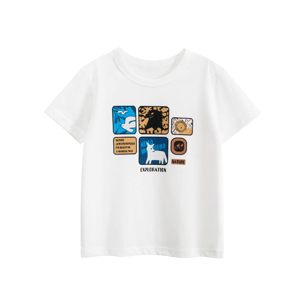 Boys short-sleeved T-shirt summer new children's clothing Korean version half-sleeved cartoon printed baby clothes