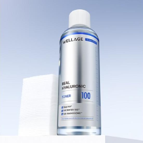 WELLAGE Тонер Real Hyaluronic 100, 200 мл, 1 шт.
