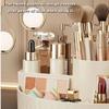 360° Rotatable Desktop Shelf PP Open Grid Organizer Portable Cosmetic Storage Box  For Vanity Desk