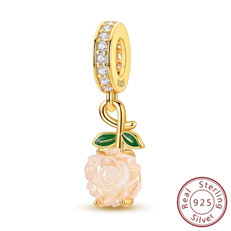 Оригинальные медные шармы-подвески Медведь Черный лебедь Ангел Вишня Подвески Подходят для браслета Подвеска Женщины Девушка DIY Ювелирные изделия Подарок