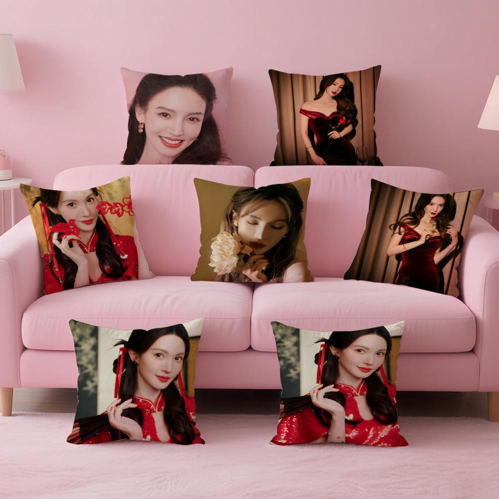 Popular fashion Elegant Chinese actress JJin Chen Cushion Cover Pillow Case Soft Friendly Fabric Concealed Zipper