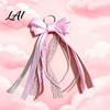 Cowgirl Boot Jewelry 1 Pair Ribbon Bow Charms Cowboy Accessories White Pink Blue Boho Embellishments with Faux Pearls And Lace Charms for