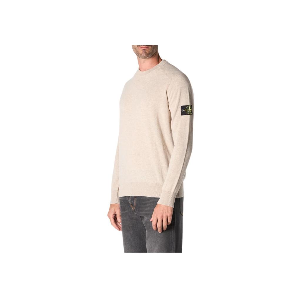 STONE ISLAND Wool Cardigan Melange Stucco Men Tops Grey 8115545B4-V0M97