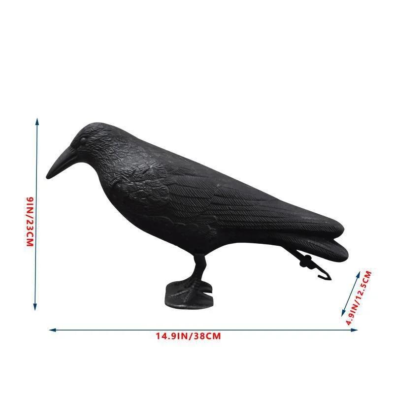 Resin Raven Statue - Realistic Crow Sculpture for Outdoor Halloween Decor, Creative Courtyard or Garden Animal Decoration