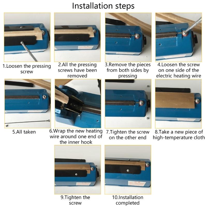 10PCS Sealing Machine Heating Coils Component For Pulse Sealers Heat Resistant Fabric And Wire 3 Length Option Included