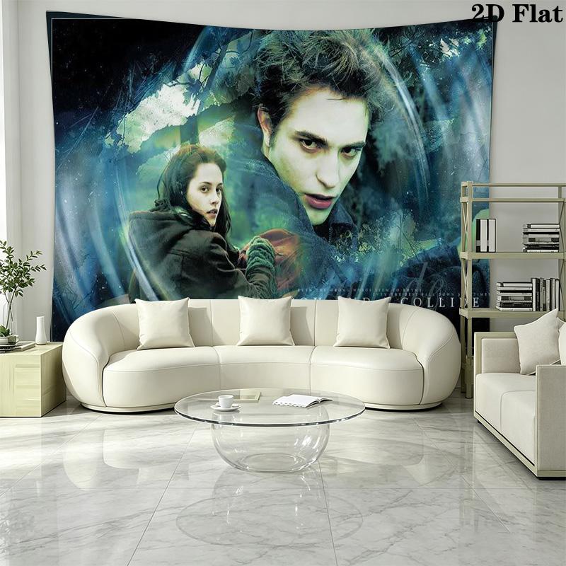 Twilight Poster Wall Tapestry Aesthetic Wall Hanging Printed Fabric Blanket Decorative Tapestries for Bedroom Living Room Home Decor