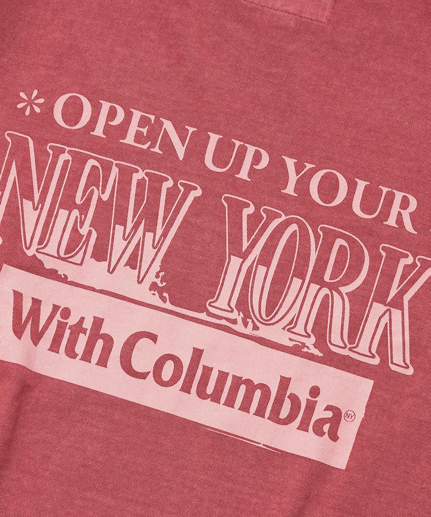 COLUMBIA UNIVERSITY Open Your Ny Salt Washed S/S T-Shirts_Red