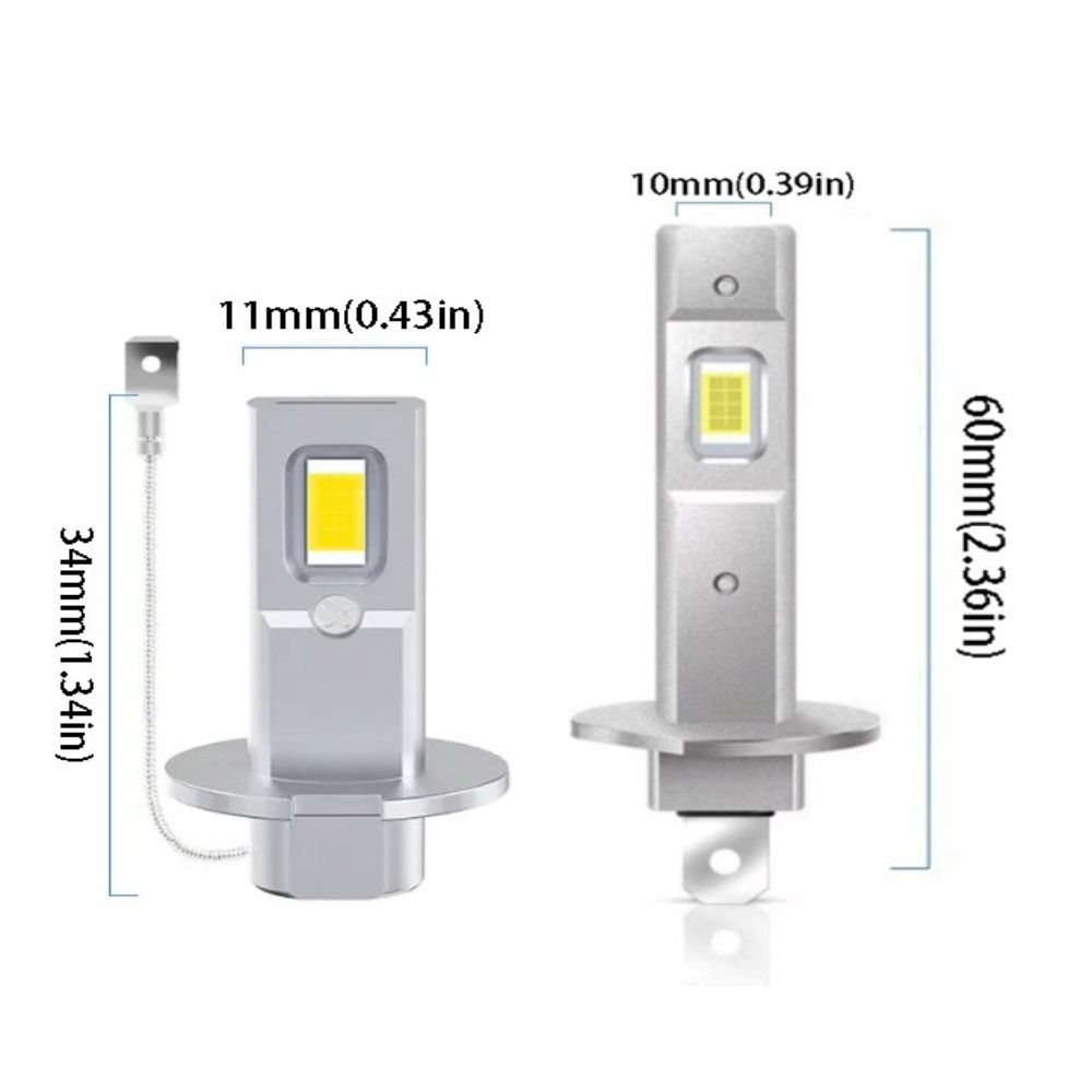 White Diode LED Headlight Aluminum Silver Automobile Headlamp Fog Lamps Motorcycle Foggers