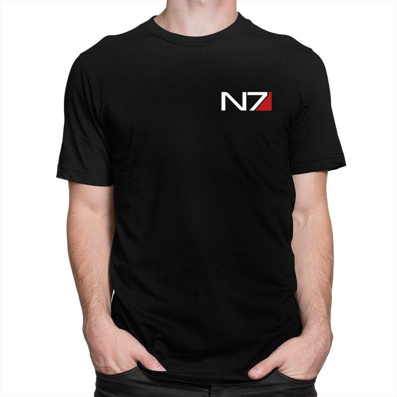 Индивидуальная футболка Mass Effect N7 для мужчин, с коротким рукавом, повседневная, 100% хлопок, футболка, подарок