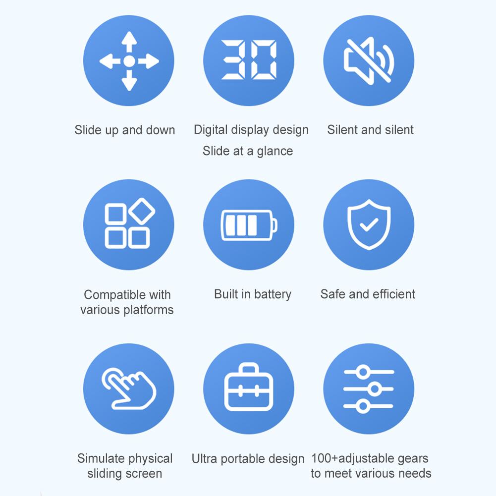 Цифровой беспроводной мобильный слайдер экрана с функцией отключения звука, устройство для пролистывания экрана, совместимое с Bluetooth, для приложений смартфона, видео, прямых трансляций