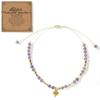 Ximang Ximang Stone Beaded Bracelet With Gold Heart Pendant Adjustable Handmade Jewelry for Women Sister Gift Ideacard