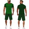 Summer Men's Fashionable Round Neck Streetwear Tracksuit - 3D Print Short Sleeve T-shirt And Shorts Set