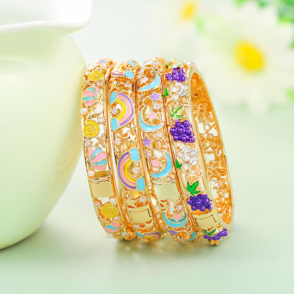 Widney Beijing Cloisonné Children's Open Diamond Bracelet - National Style Gift