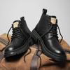 2024 Новые мужские кожаные ботинки Рабочие ботинки с толстой подошвой Ботинки для походов на открытом воздухе Красивые мотоциклетные ботинки Мужские повседневные короткие ботинки