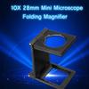 10X 28Mm Folding Magnifier Stand Loupe With Scale For Textile Optical Glass Tool