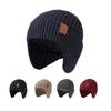 Защитная вязаная шапка для ушей, мужская шерстяная толстая большая теплая шапка с рукавами