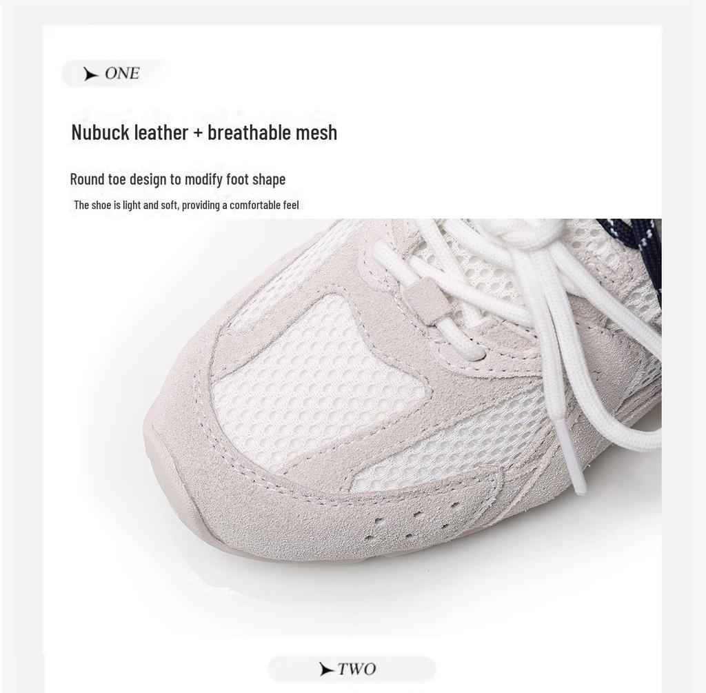 Женские кожаные кроссовки Dexun осень 2024 года: Двухцветные шнурки, стиль Форреста Гампа, повседневные туфли для папы