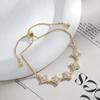 BLINGBY Women's Zircon Elegant Light Luxury Jewelry High-end Adjustable Four-leaf Flower Bracelet Girls Jewelry Gift