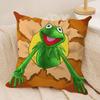 Funny KKermit the Frog Cushion Cover Soft Plush Fabric DoubleSided Printed Sofa Cushion Cover for All Seasons Home Decor Gift
