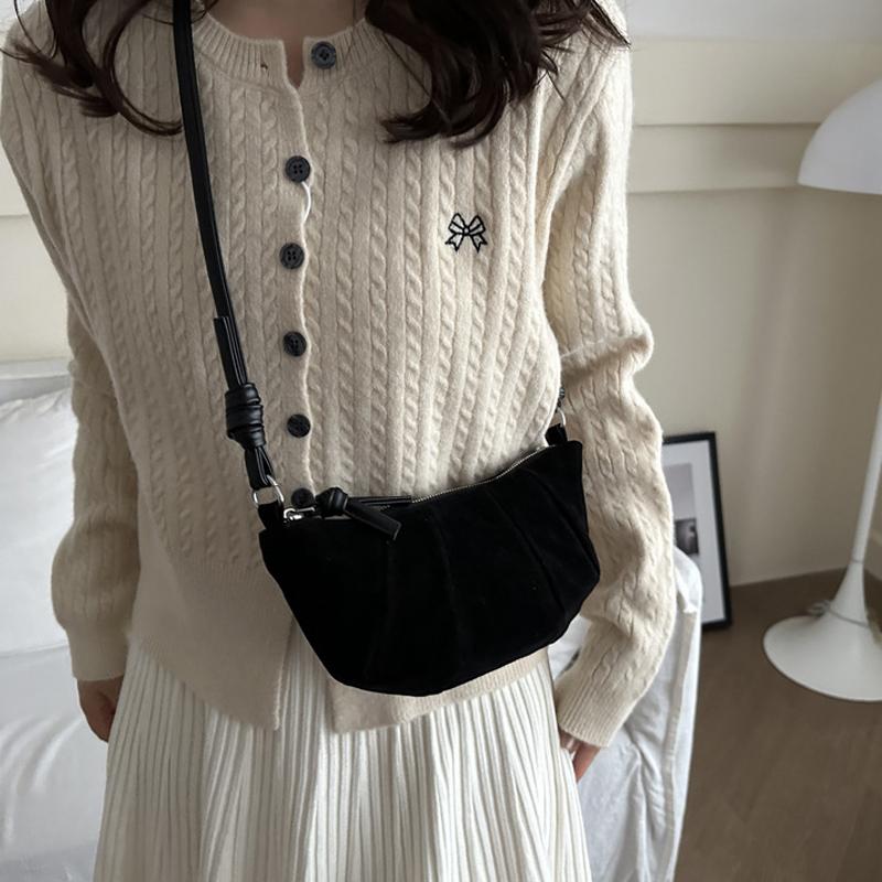 Маленькие замшевые сумки через плечо для женщин, зимняя модная тенденция, сумка через плечо, женские ретро-сумки и кошельки