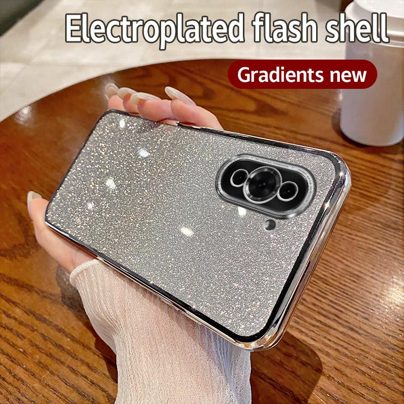 Чехол для Huawei Nova 10 Huawei NCO-LX1, NCO-LX3, чехол для телефона, блестящий, силикон, объектив камеры, мягкая задняя крышка