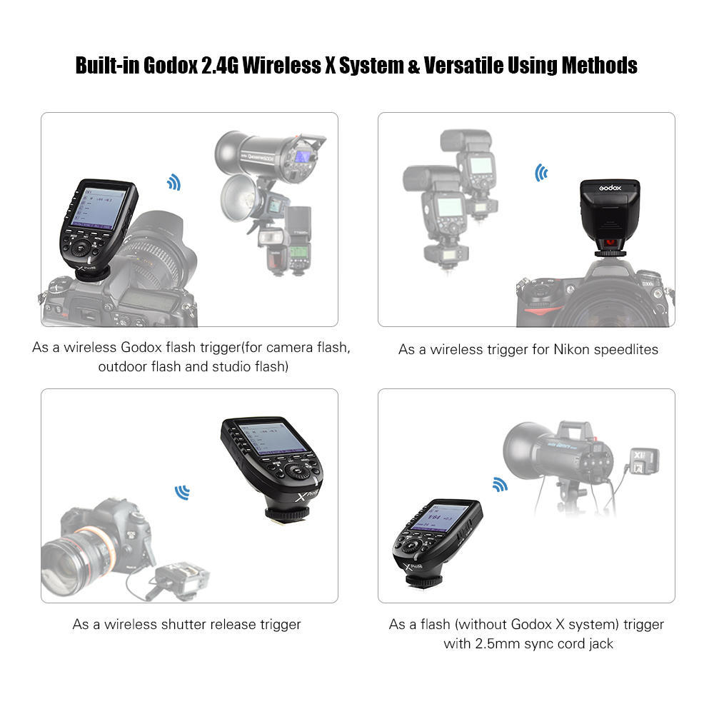 Godox Xpro-N i-TTL триггерный передатчик вспышки с большим ЖК-экраном 2,4G Wireless X System 32